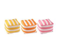 Paris Prix Lot de 3 Poufs à Rayures Spiaggia 45cm Multicolore