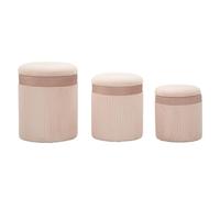 Paris Prix Lot de 3 Poufs Coffres Curtain 49cm Rose