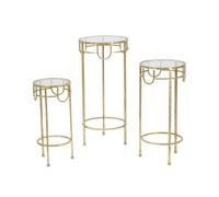 Paris Prix Lot de 3 Tables d'Appoint Gigognes Dolly 70cm Or