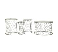 Paris Prix Lot de 4 Tables d'Appoint Design Noah 70cm Argent