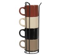 Paris Prix Lot de 4 Tasses Avec Support Darin 22cl Multicolore