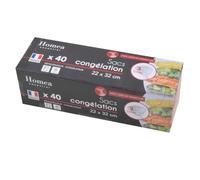 Paris Prix Lot de 40 Sacs de Congélation Liens 3L Transparent