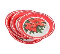 Paris Prix Lot de 6 Assiettes en Carton Poinsettia 23cm Rouge