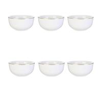 Paris Prix Lot de 6 Bols Déco Liseré Doré 14cm Blanc