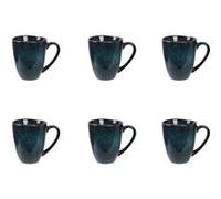 Paris Prix - Lot De 6 Mugs au Grès Du Temps 12cm Bleu Bleu G