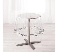 Paris Prix Nappe Ronde Cristal Garden 180cm Transparent & Gris