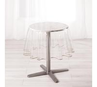 Paris Prix Nappe Ronde Cristal Garden 180cm Transparent & Taupe