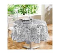 Paris Prix Nappe Ronde Toile Cirée Persane 160cm Gris
