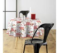 Paris Prix Nappe Toile Cirée Ronde Cerise 160cm Rouge