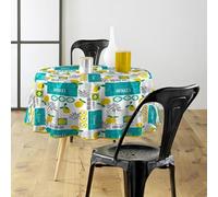 Paris Prix Nappe Toile Cirée Ronde Citronnade 160cm Jaune
