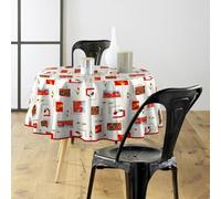 Paris Prix Nappe Toile Cirée Ronde Tulipe 160cm Rouge