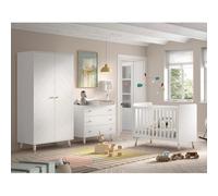 Paris Prix Pack - Lit Bébé, Armoire & Commode Billy 60x120cm Blanc