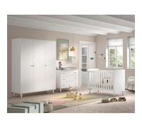Paris Prix Pack - Lit Bébé, Armoire & Commode Billy II 60x120cm Blanc