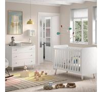 Paris Prix Pack - Lit Bébé, Commode & Plan à Langer Billy 60x120cm Blanc