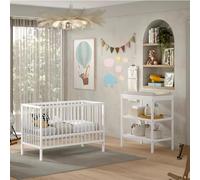 Paris Prix Pack - Lit Bébé & Table à Langer Dino 60x120cm Blanc