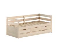 Paris Prix Pack - Lit Capitaine & 4 Tiroirs Margrit 90x200cm Naturel