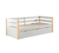 Paris Prix Pack - Lit Capitaine & Tiroir-Lit Margrit II 90x200cm Blanc & Naturel