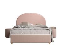 Paris Prix Pack - Lit Coffre Adulte & 2 Poufs Moon 140x200cm Rose