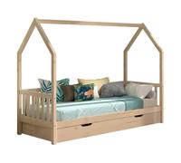 Paris Prix Pack - Lit Enfant & Tiroir-Lit Cabane 90x200cm Naturel
