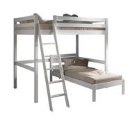 Paris Prix Pack - Lit Mezzanine, Lit Simple & Sommier Pino 140x200cm Blanc