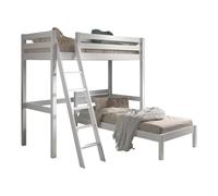 Paris Prix Pack - Lit Mezzanine, Lit Simple & Sommier Pino 90x200cm Blanc
