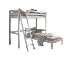 Paris Prix Pack - Lit Mezzanine, Lit Simple & Sommier Pino 90x200cm Blanc
