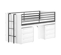 Paris Prix Pack - Lit Superposé & 2 Commodes à Tiroirs Sam 90x200cm Blanc