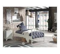 Paris Prix Pack - Lit & Table de Chevet Bronxx 90X200cm Blanc