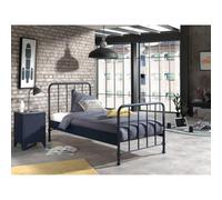 Paris Prix Pack - Lit & Table de Chevet Bronxx 90X200cm Bleu