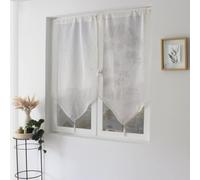 Paris Prix Paire de Voilages à Pointes Louna 60x120cm Blanc