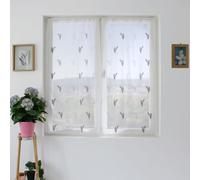 Paris Prix Paire de Voilages Brodés Calisson 60x160cm Blanc & Gris