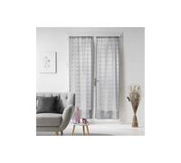 Paris Prix Paire de Voilages Passe-Tringle Candide 70x200cm Gris