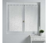 Paris Prix Paire de Voilages Petite Fleur 60x120cm Blanc