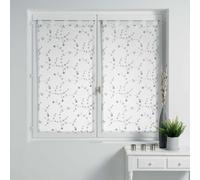 Paris Prix Paire de Voilages Petite Fleur 60x120cm Blanc & Gris