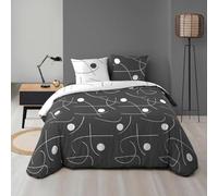 Paris Prix Parure de Lit 3 Pièces Réversible Sonate 240x220cm Gris