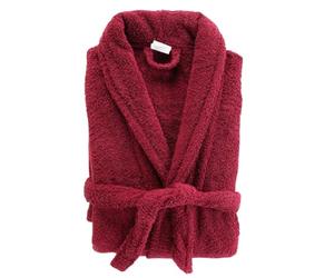 Paris Prix Peignoir Col Châle en Coton Tendresse Rubis