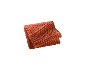 Paris Prix Plaid Flanelle en Relief Mini Frosty 125x150cm Terracotta