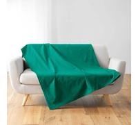 Paris Prix Plaid Uni en Coton Lucile 180x220cm Emeraude