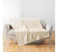 Paris Prix Plaid Uni en Coton Lucile 180x220cm Naturel