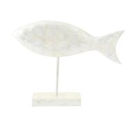 Paris Prix Poisson Déco sur Pied Coquillage 38cm Blanc