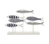 Paris Prix Poissons Déco sur Socle Marée 50cm Bleu & Blanc