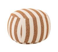 Paris Prix Pouf à Rayures Ligné 61cm Camel & Blanc Cassé