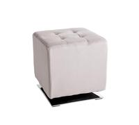 Paris Prix Pouf Capitonné Carré Beto 43cm Gris