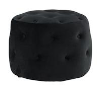 Paris Prix Pouf Capitonné en Velours Benjamin 55cm Noir