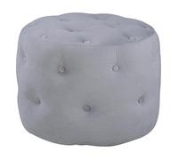 Paris Prix Pouf Capitonné en Velours Côtelé Benjamin 55cm Gris