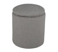 Paris Prix Pouf Coffre Bouclé Limpen 40cm Gris