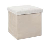 Paris Prix Pouf Coffre de Rangement Emilia 38cm Beige
