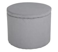 Paris Prix Pouf Coffre en Velours Côtelé Dunken 51cm Gris
