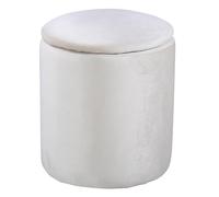 Paris Prix Pouf Coffre en Velours Limpen 40cm Naturel