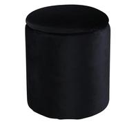 Paris Prix Pouf Coffre en Velours Limpen 40cm Noir